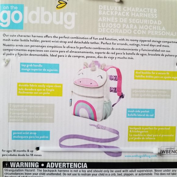 Goldbug Deluxe Character Backpack Harness (Unicorn) - Picture 4 of 7